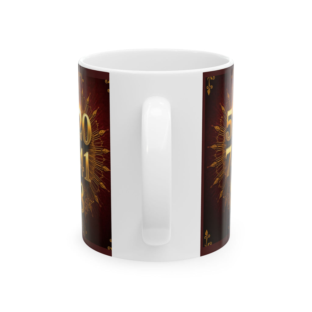 Numerology Coffee Mug - Gold 520 741 8 Spiritual Number Mug (11oz/15oz)