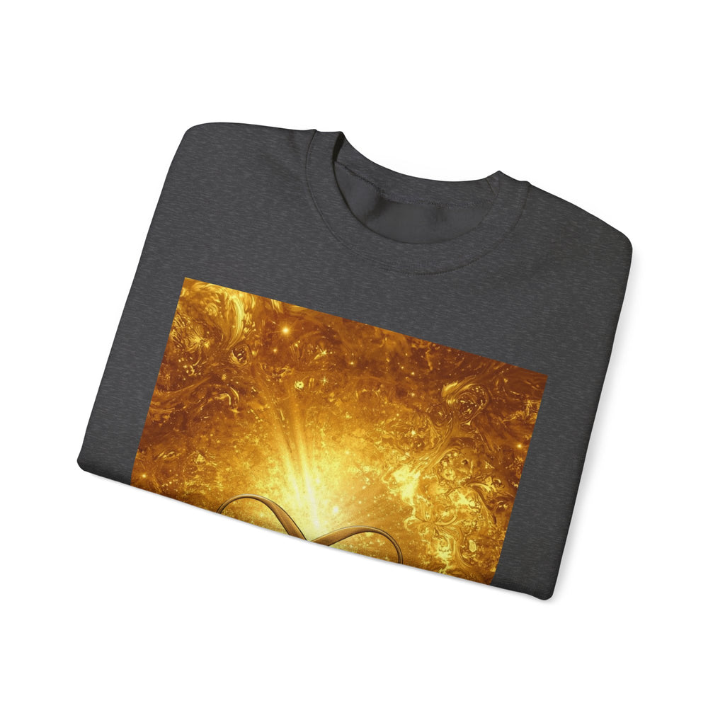 Infinity Symbol Crewneck Sweatshirt — Golden Cosmic Design