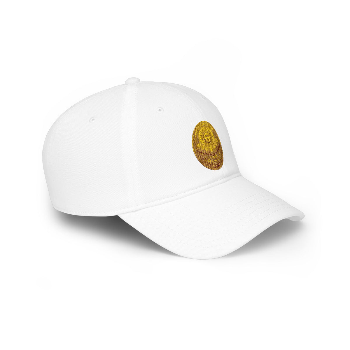 Gold Glitter Tennis Ball Embroidered Cap Golden Abundance Coin