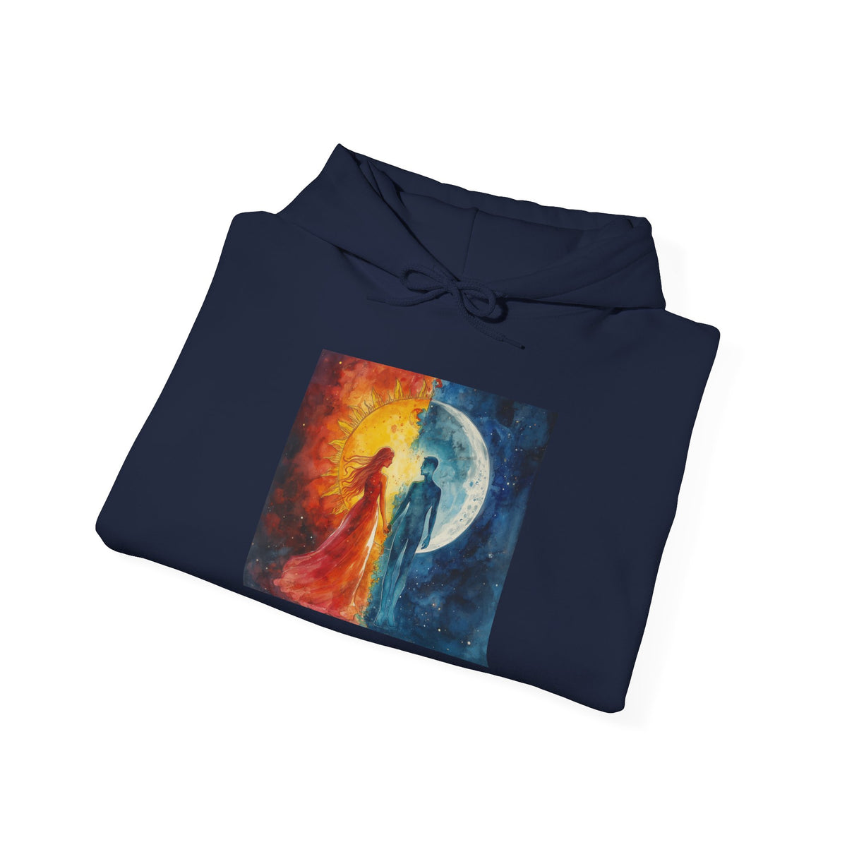 Yin Yang Sun & Moon Hoodie — Cosmic Balance Artistic Pullover