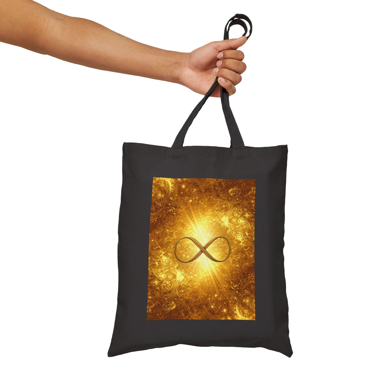 Infinity Symbol Cosmic Canvas Tote — Spiritual Galaxy Cotton Bag