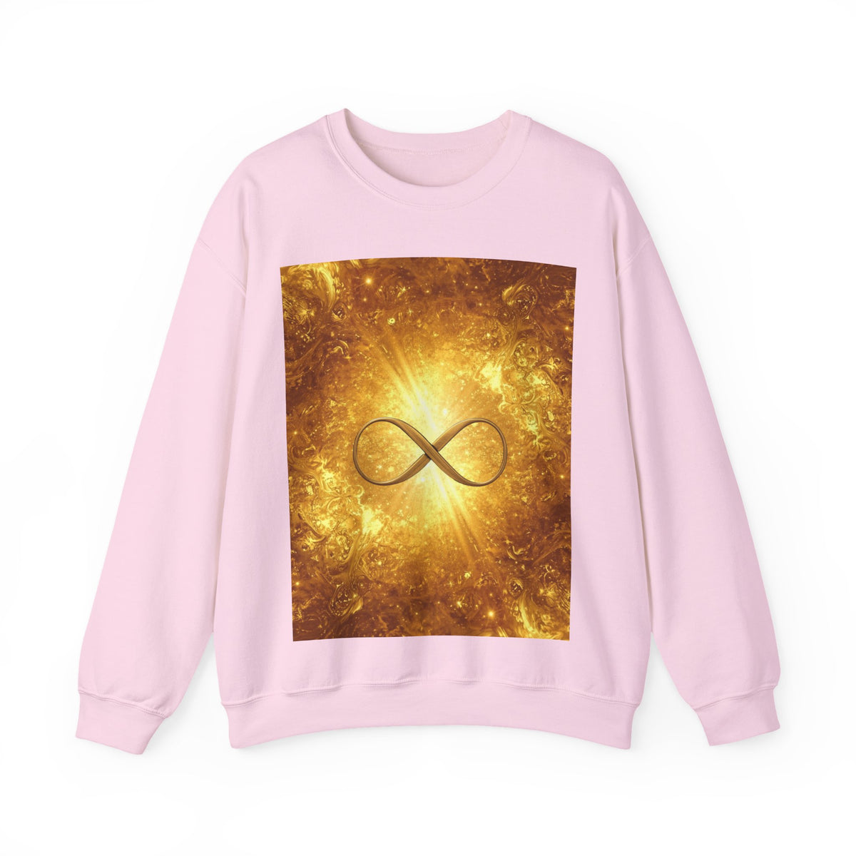 Infinity Symbol Crewneck Sweatshirt — Golden Cosmic Design