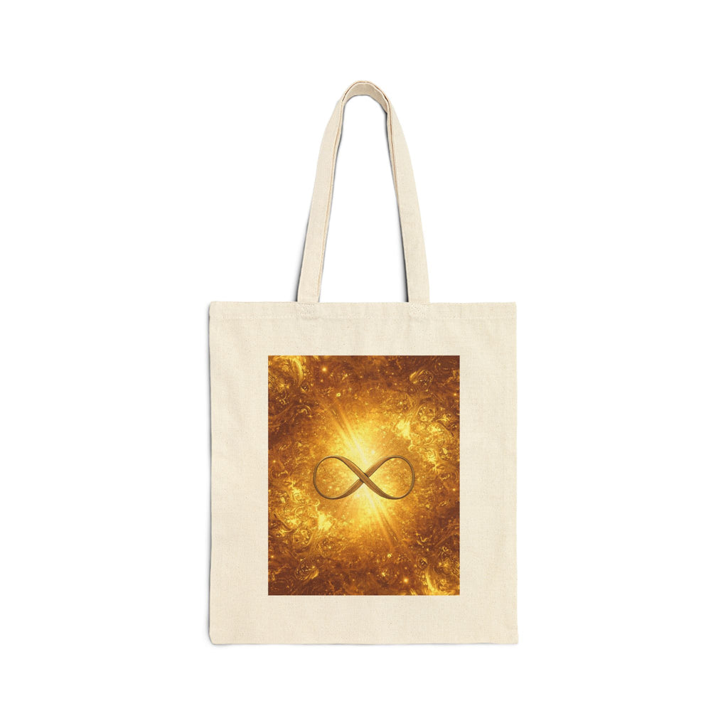 Infinity Symbol Cosmic Canvas Tote — Spiritual Galaxy Cotton Bag