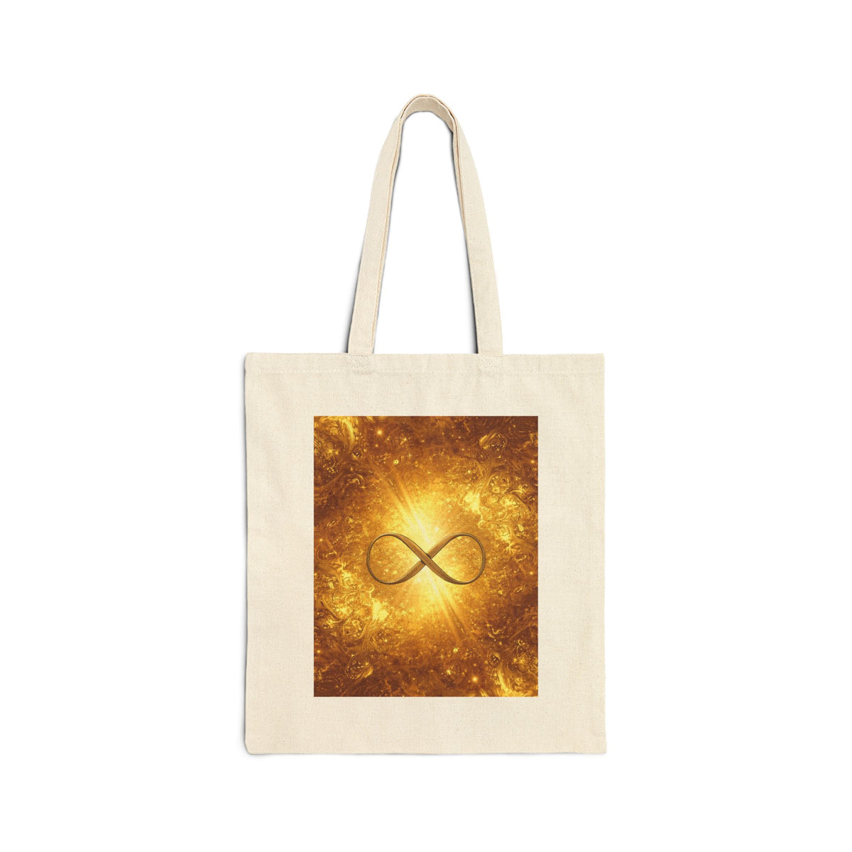 Infinity Symbol Cosmic Canvas Tote — Spiritual Galaxy Cotton Bag