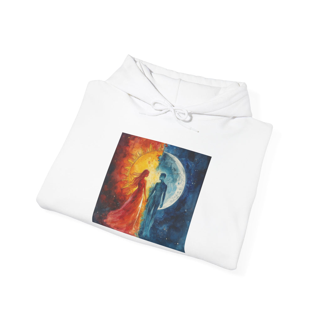 Yin Yang Sun & Moon Hoodie — Cosmic Balance Artistic Pullover