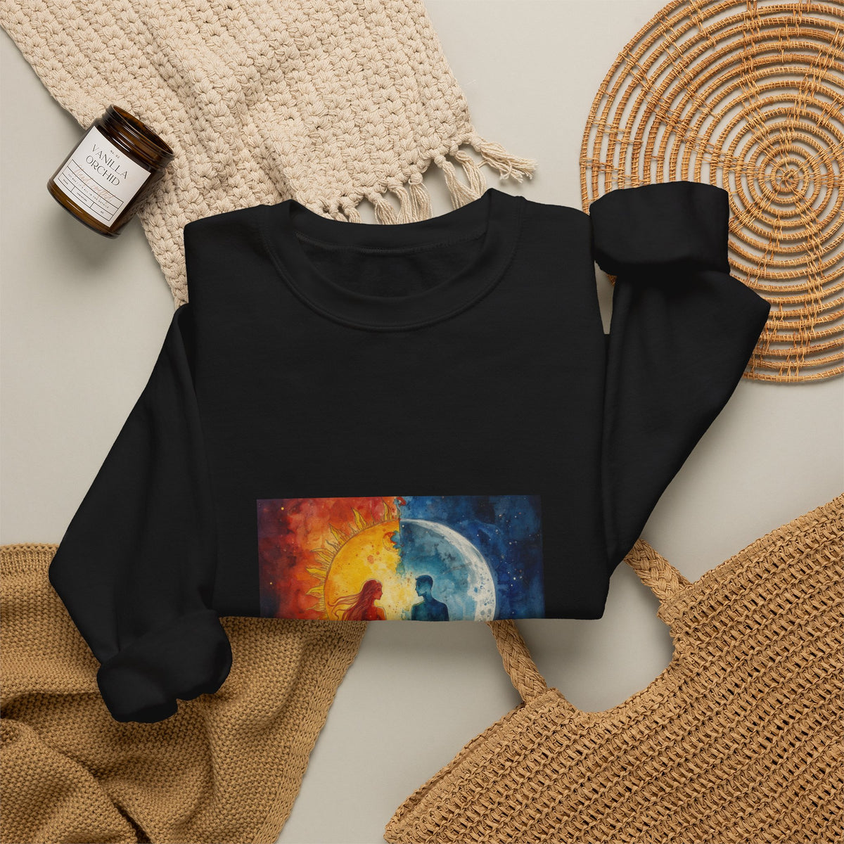 Celestial Sun & Moon Couple Sweatshirt