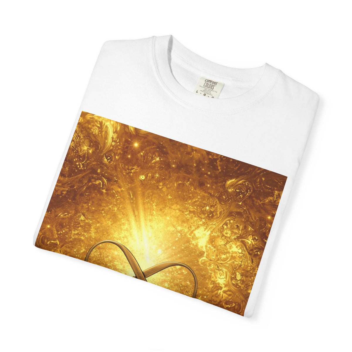Infinity Symbol T-Shirt — Golden Cosmic Energy Graphic Tee