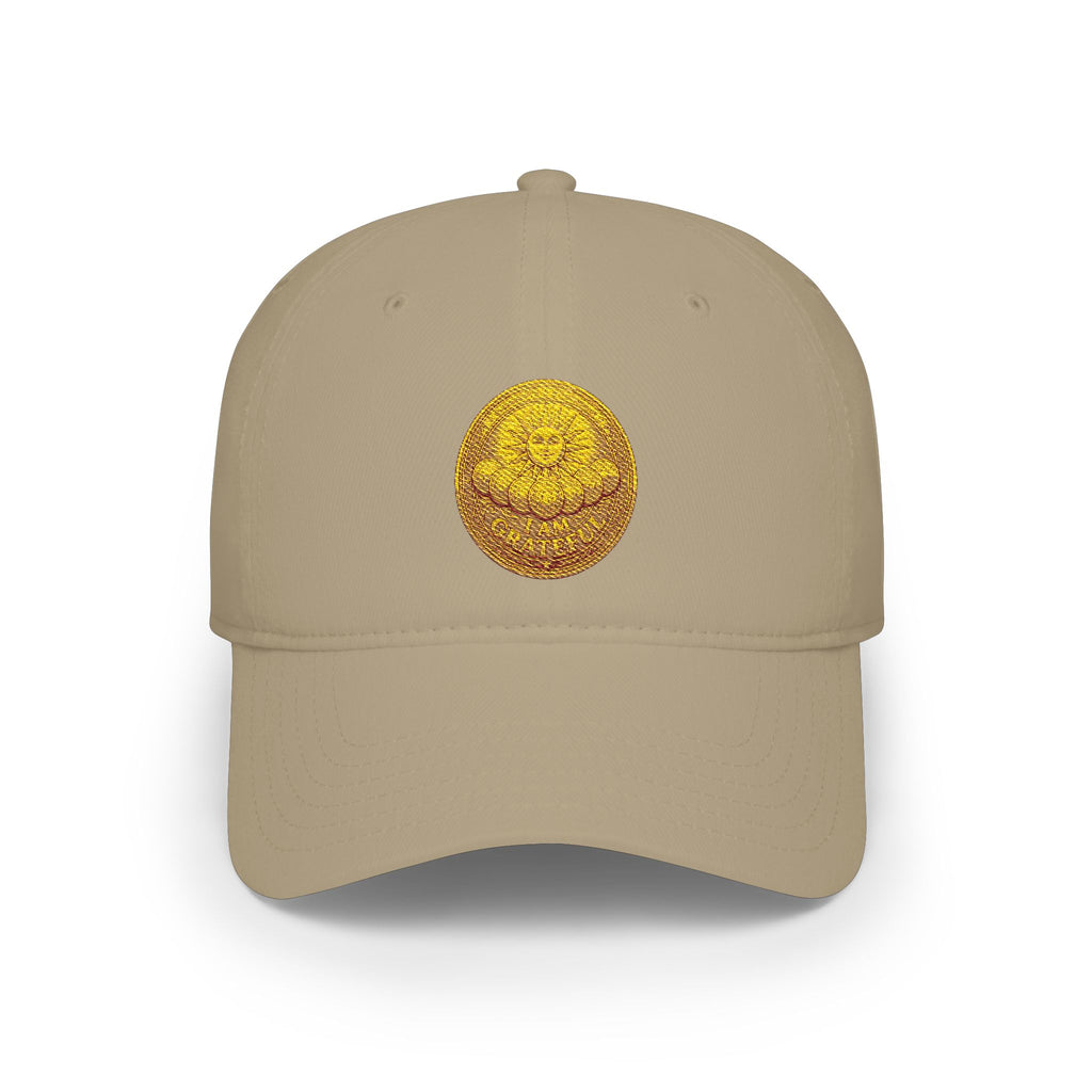Gold Glitter Tennis Ball Embroidered Cap Golden Abundance Coin