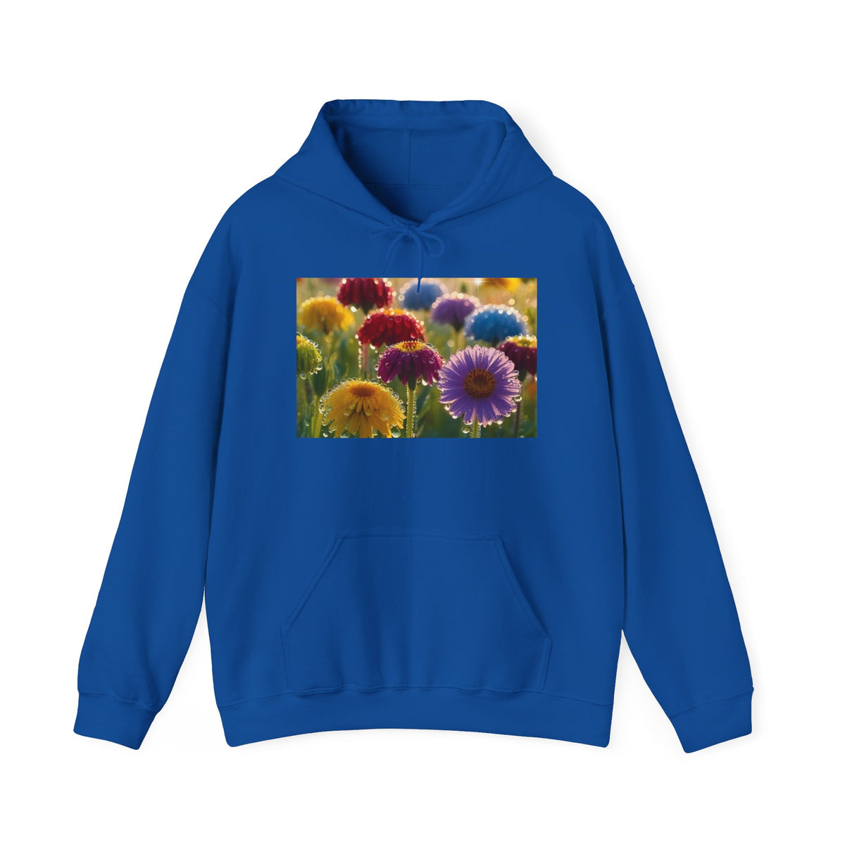 Colorful Paper Daisy Field Hoodie — Vibrant Flower Photo Sweatshirt