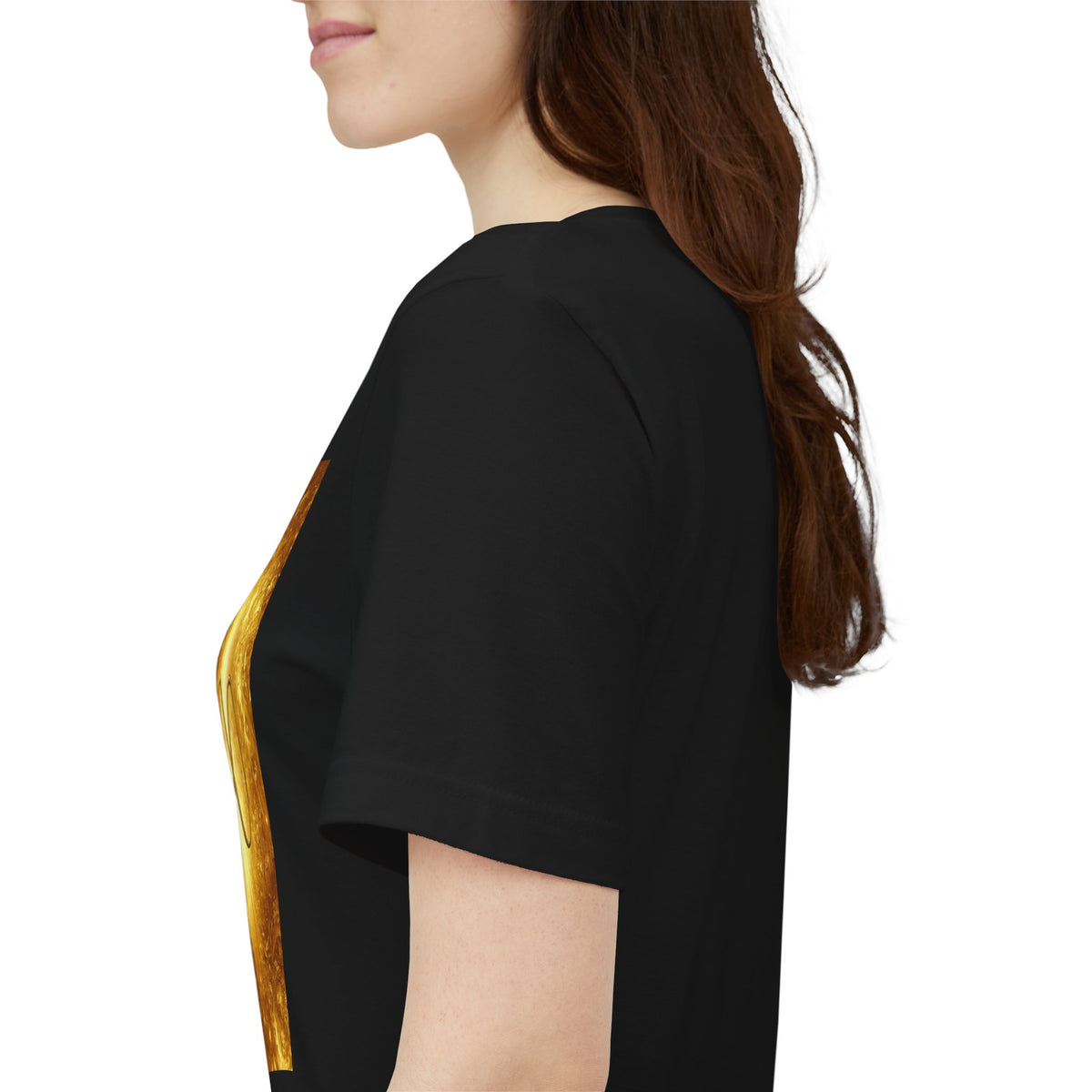 Infinity Symbol Cosmic Tee — Golden Spiritual Graphic T-Shirt