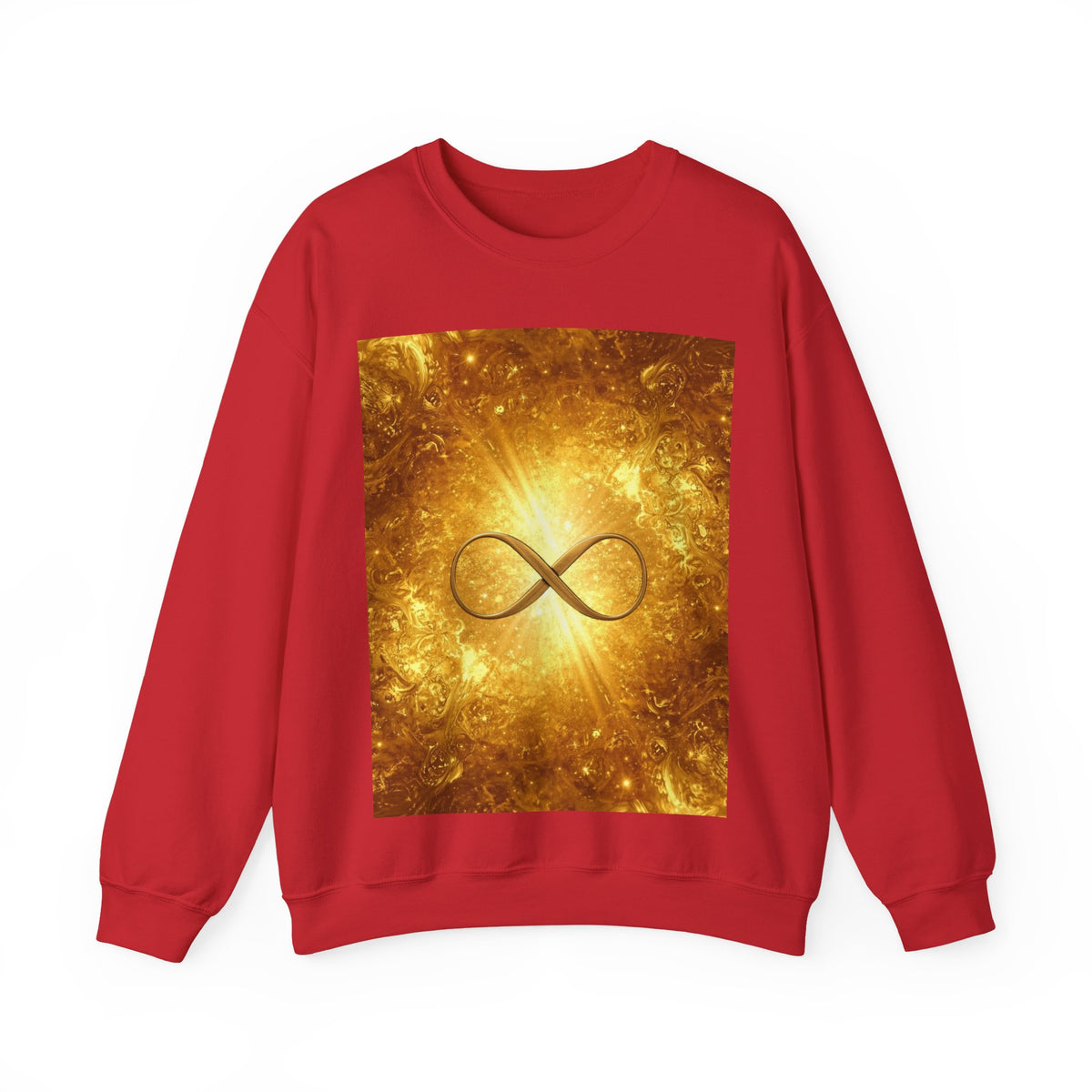 Infinity Symbol Crewneck Sweatshirt — Golden Cosmic Design