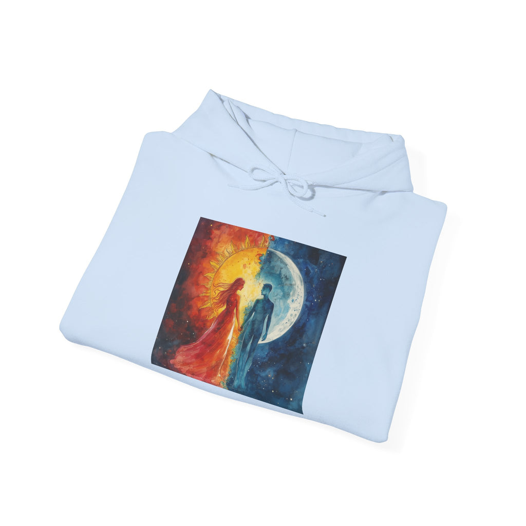 Yin Yang Sun & Moon Hoodie — Cosmic Balance Artistic Pullover