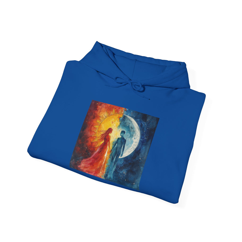 Yin Yang Sun & Moon Hoodie — Cosmic Balance Artistic Pullover