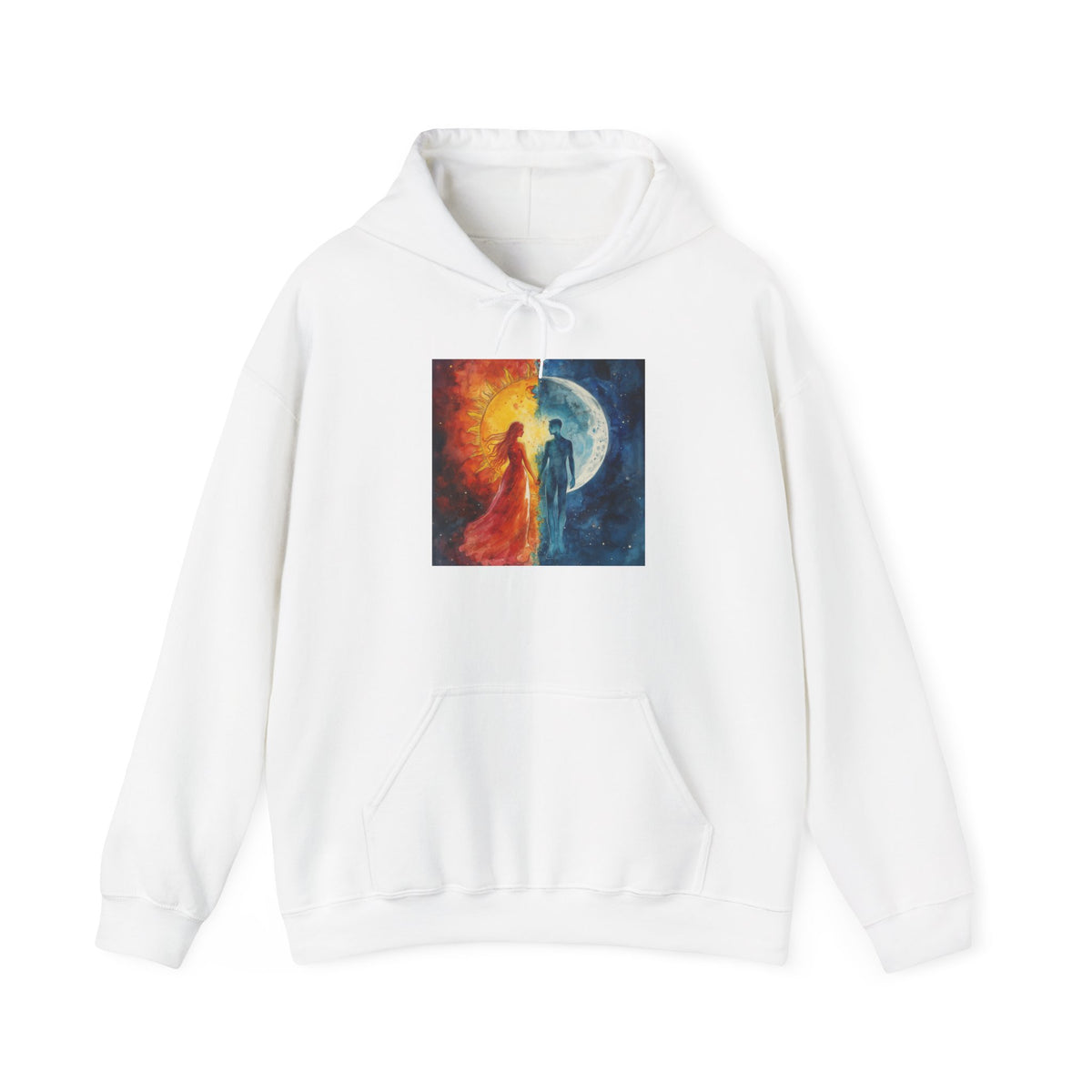 Yin Yang Sun & Moon Hoodie — Cosmic Balance Artistic Pullover