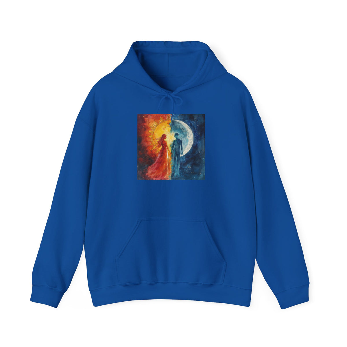 Yin Yang Sun & Moon Hoodie — Cosmic Balance Artistic Pullover