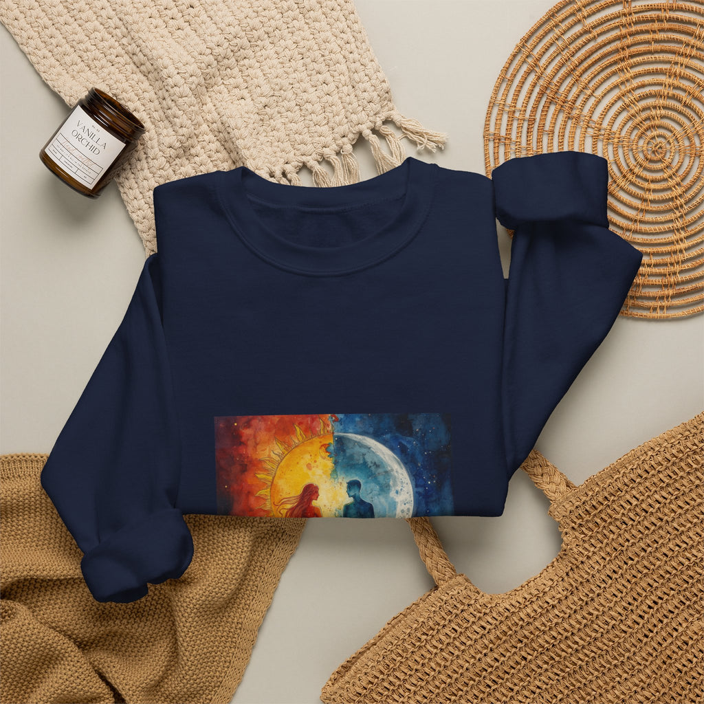 Celestial Sun & Moon Couple Sweatshirt