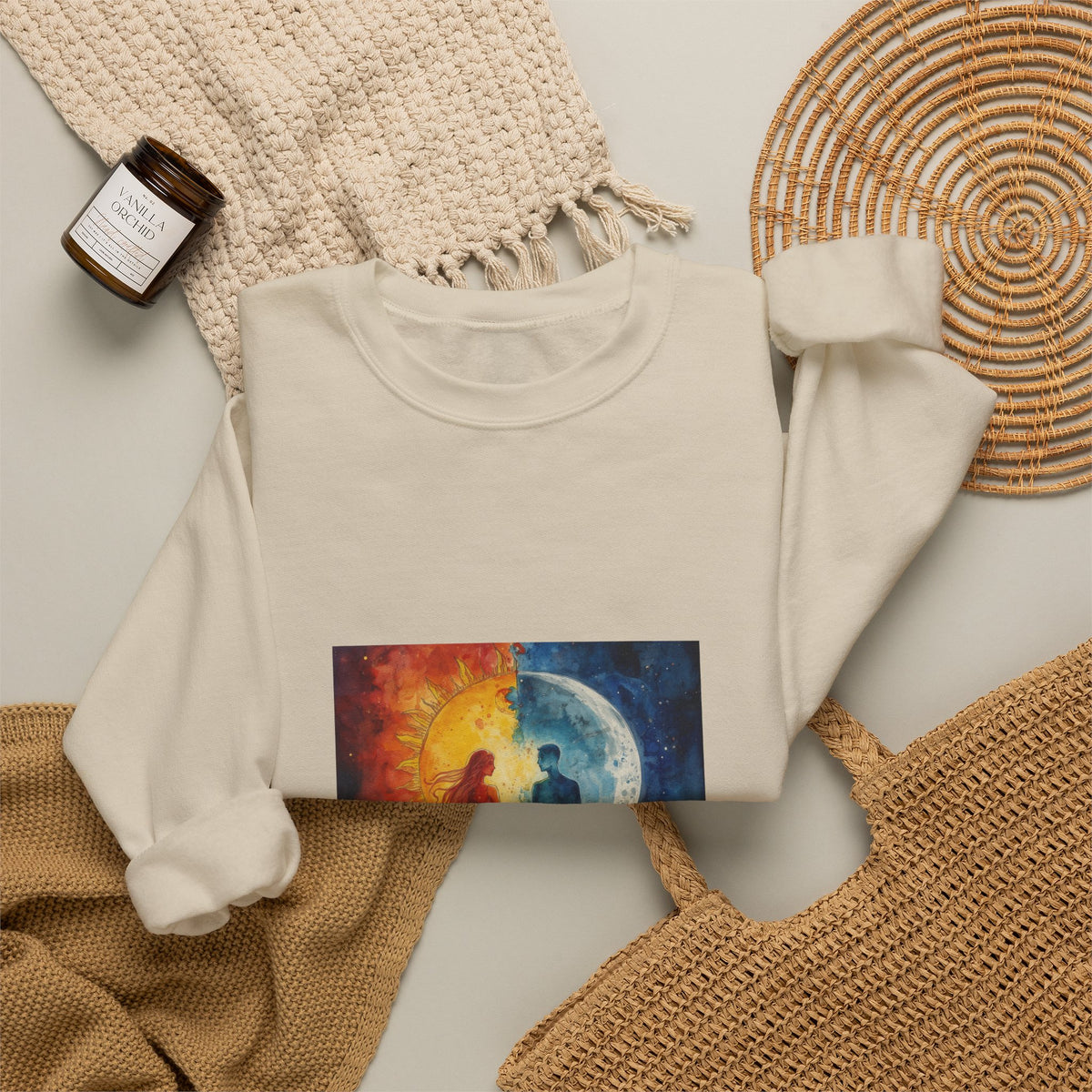 Celestial Sun & Moon Couple Sweatshirt