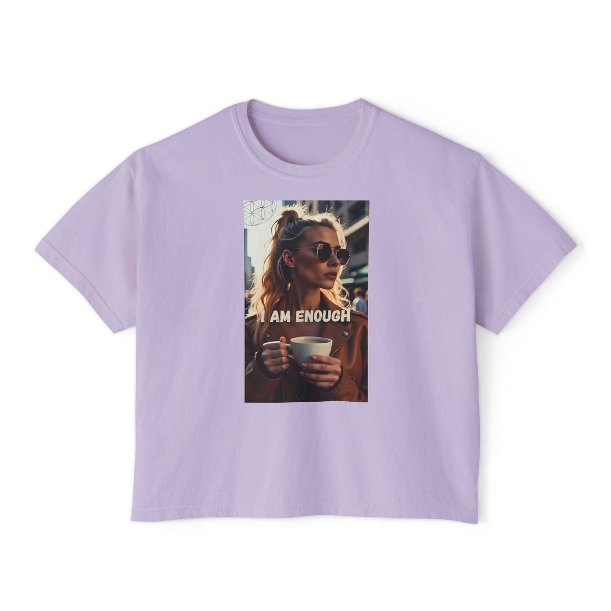 I Am Enough Boxy Tee — Women’s Empowerment Graphic T‑Shirt