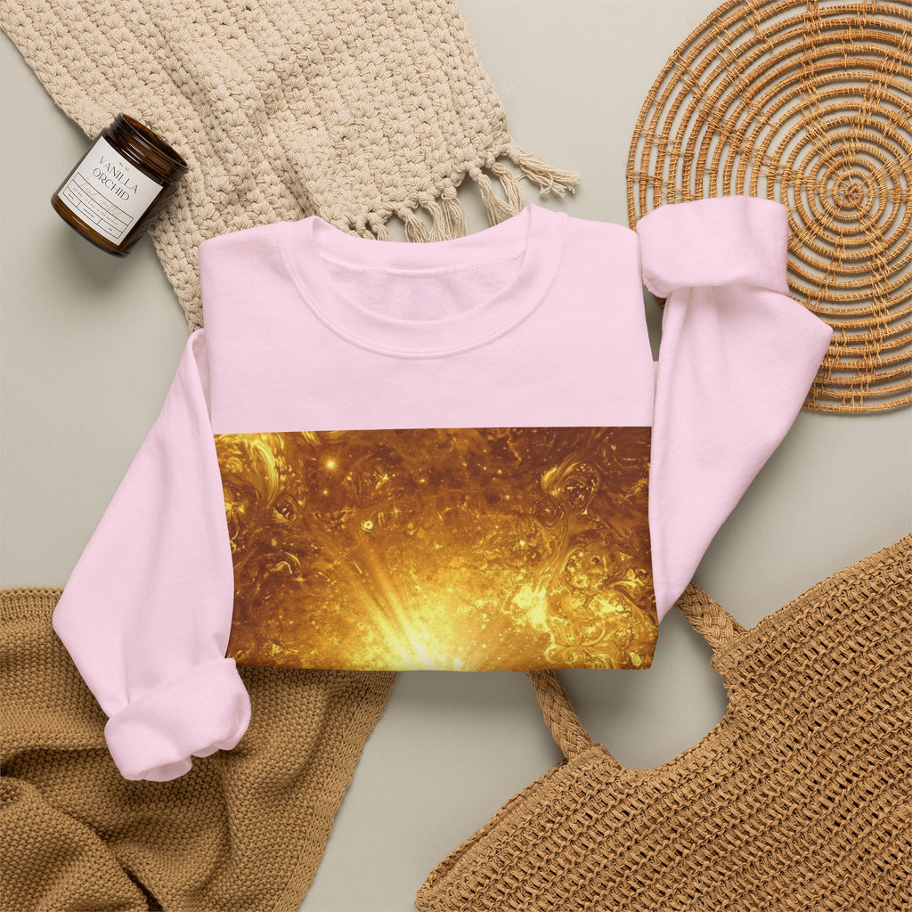 Infinity Symbol Crewneck Sweatshirt — Golden Cosmic Design