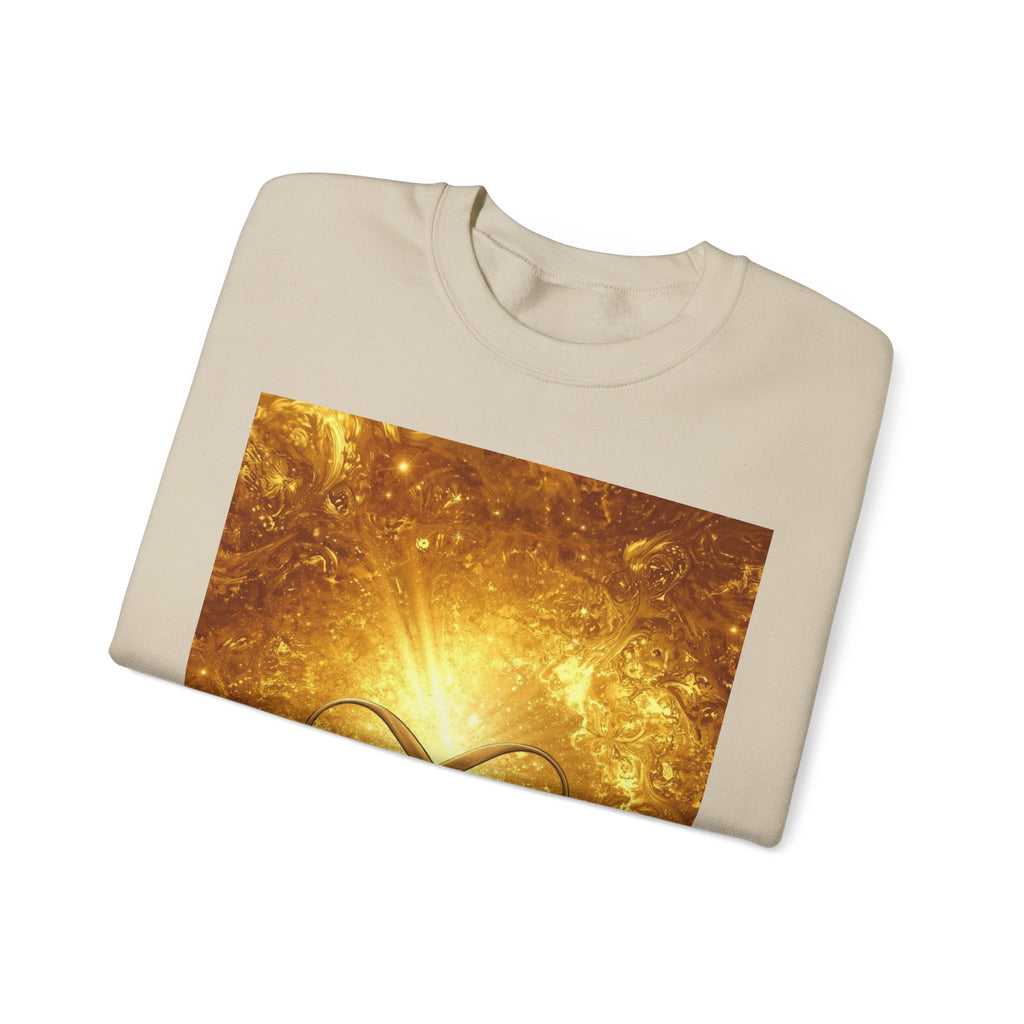 Infinity Symbol Crewneck Sweatshirt — Golden Cosmic Design