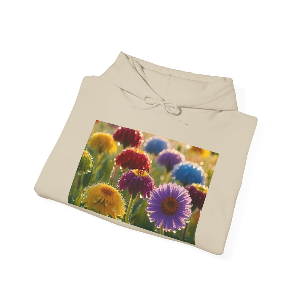 Colorful Paper Daisy Field Hoodie — Vibrant Flower Photo Sweatshirt
