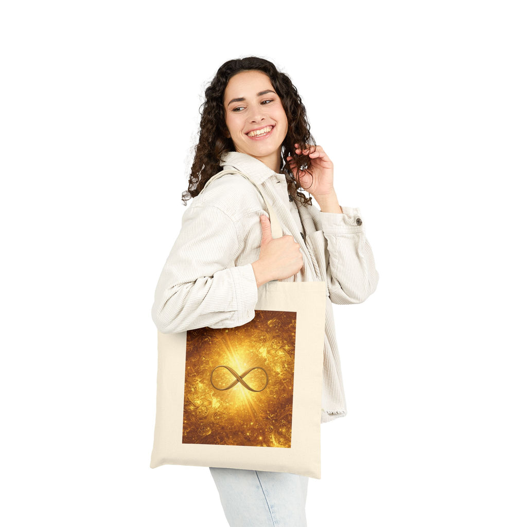 Infinity Symbol Cosmic Canvas Tote — Spiritual Galaxy Cotton Bag