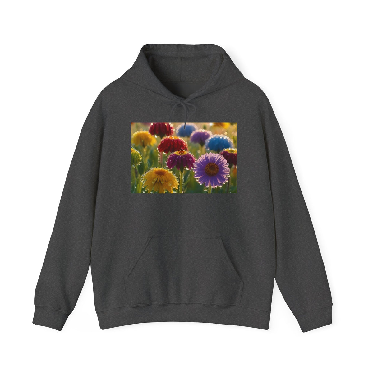 Colorful Paper Daisy Field Hoodie — Vibrant Flower Photo Sweatshirt