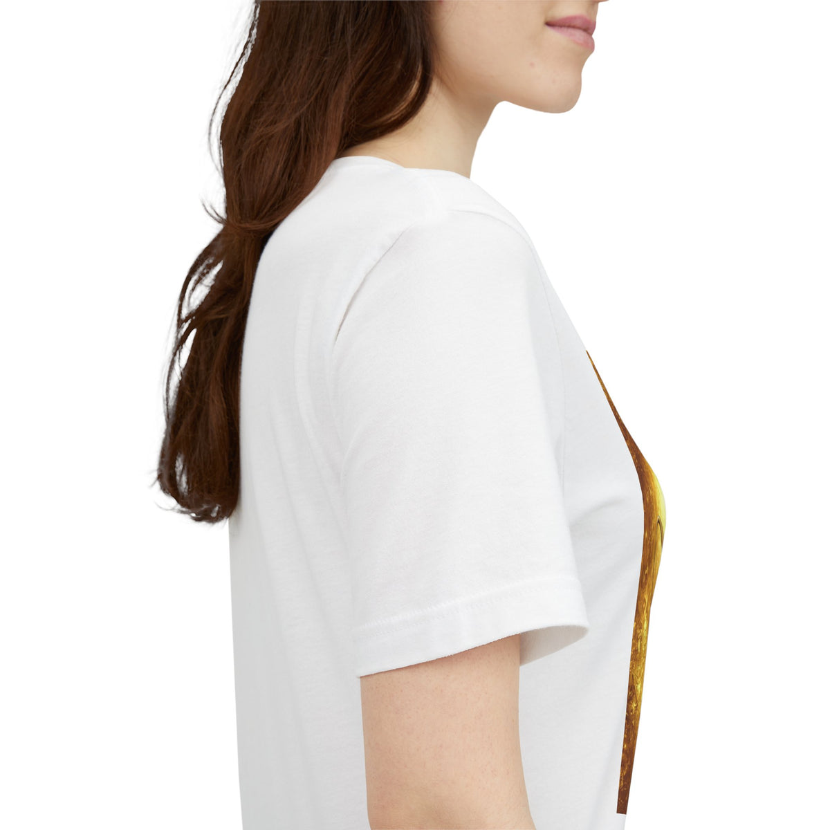 Infinity Symbol Cosmic Tee — Golden Spiritual Graphic T-Shirt