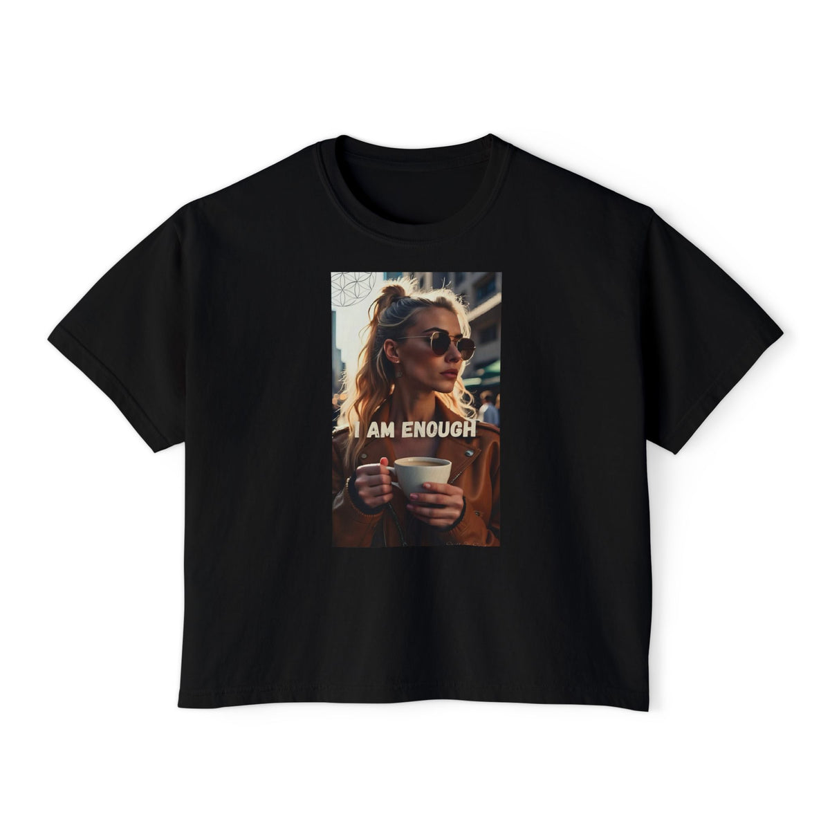 I Am Enough Boxy Tee — Women’s Empowerment Graphic T‑Shirt
