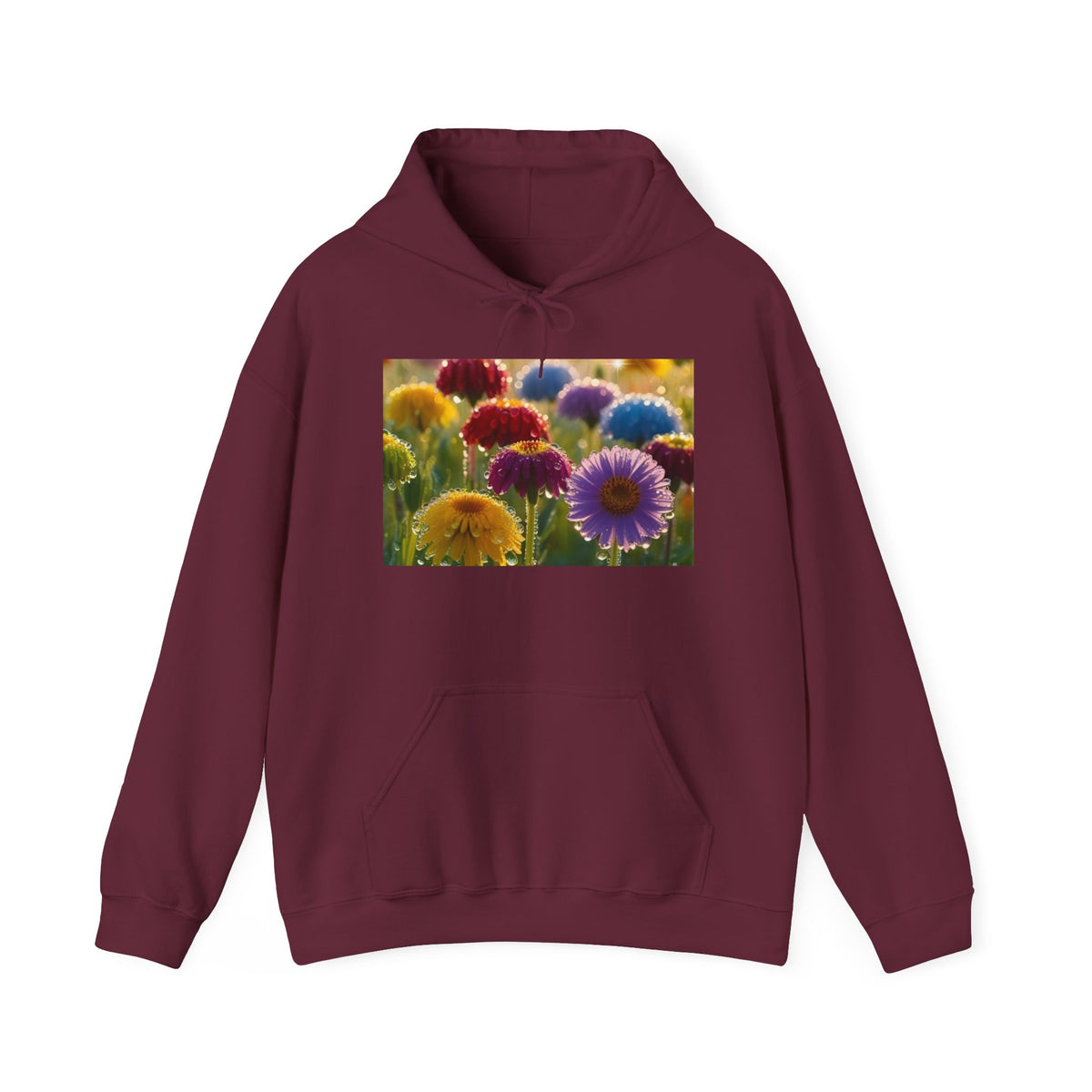 Colorful Paper Daisy Field Hoodie — Vibrant Flower Photo Sweatshirt