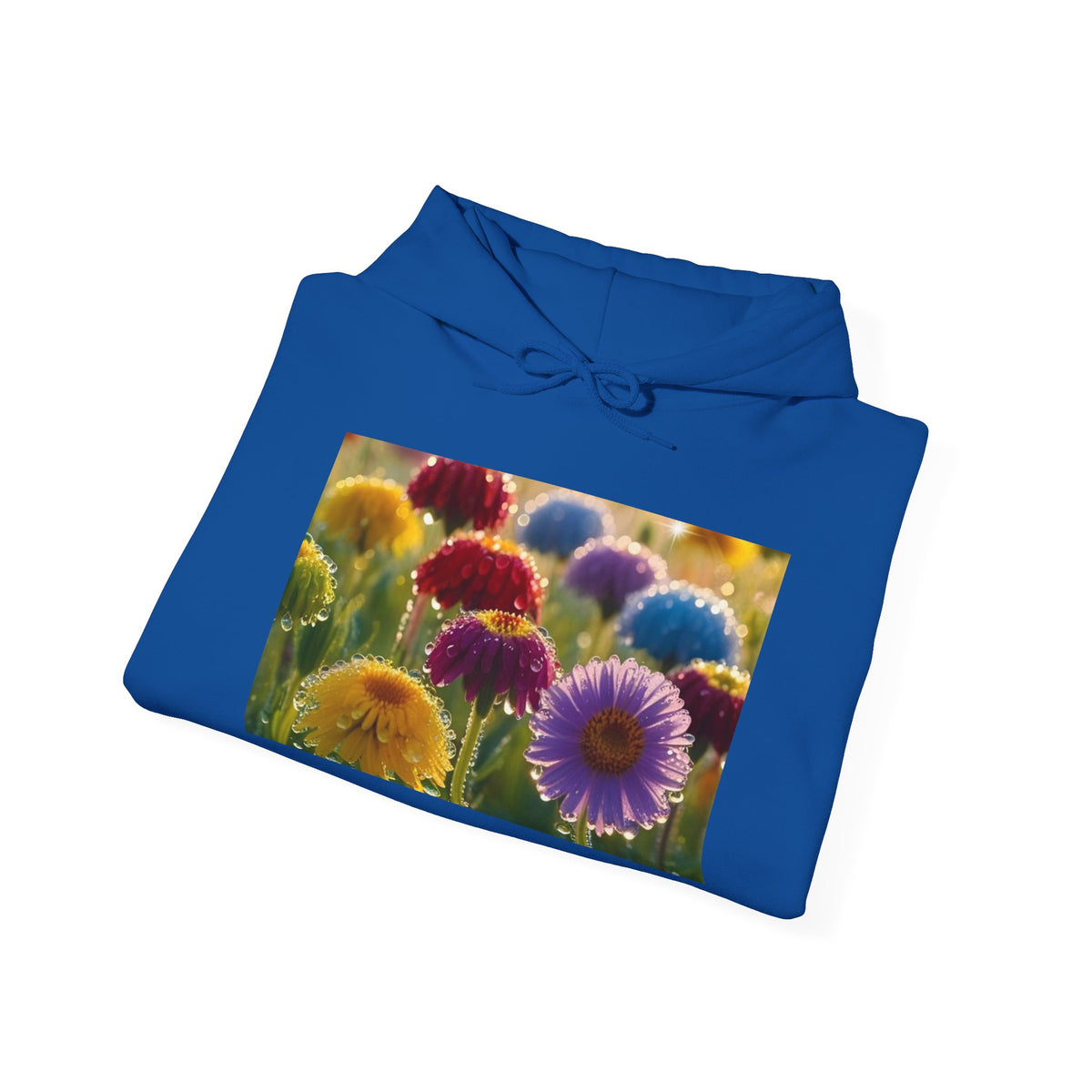 Colorful Paper Daisy Field Hoodie — Vibrant Flower Photo Sweatshirt