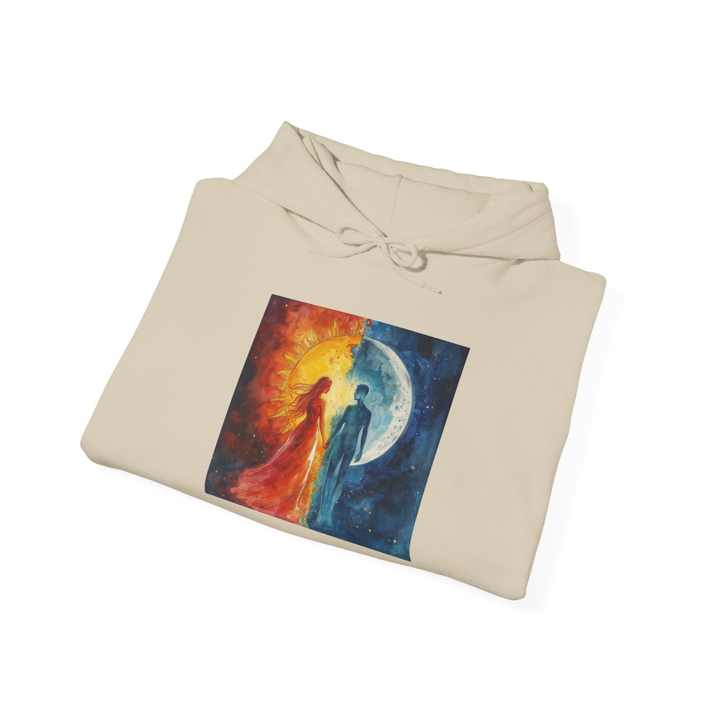 Yin Yang Sun & Moon Hoodie — Cosmic Balance Artistic Pullover