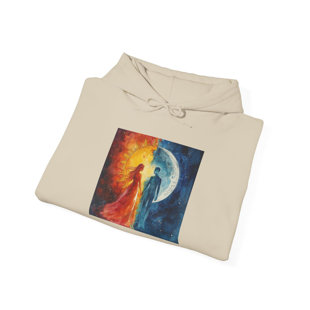 Yin Yang Sun & Moon Hoodie — Cosmic Balance Artistic Pullover