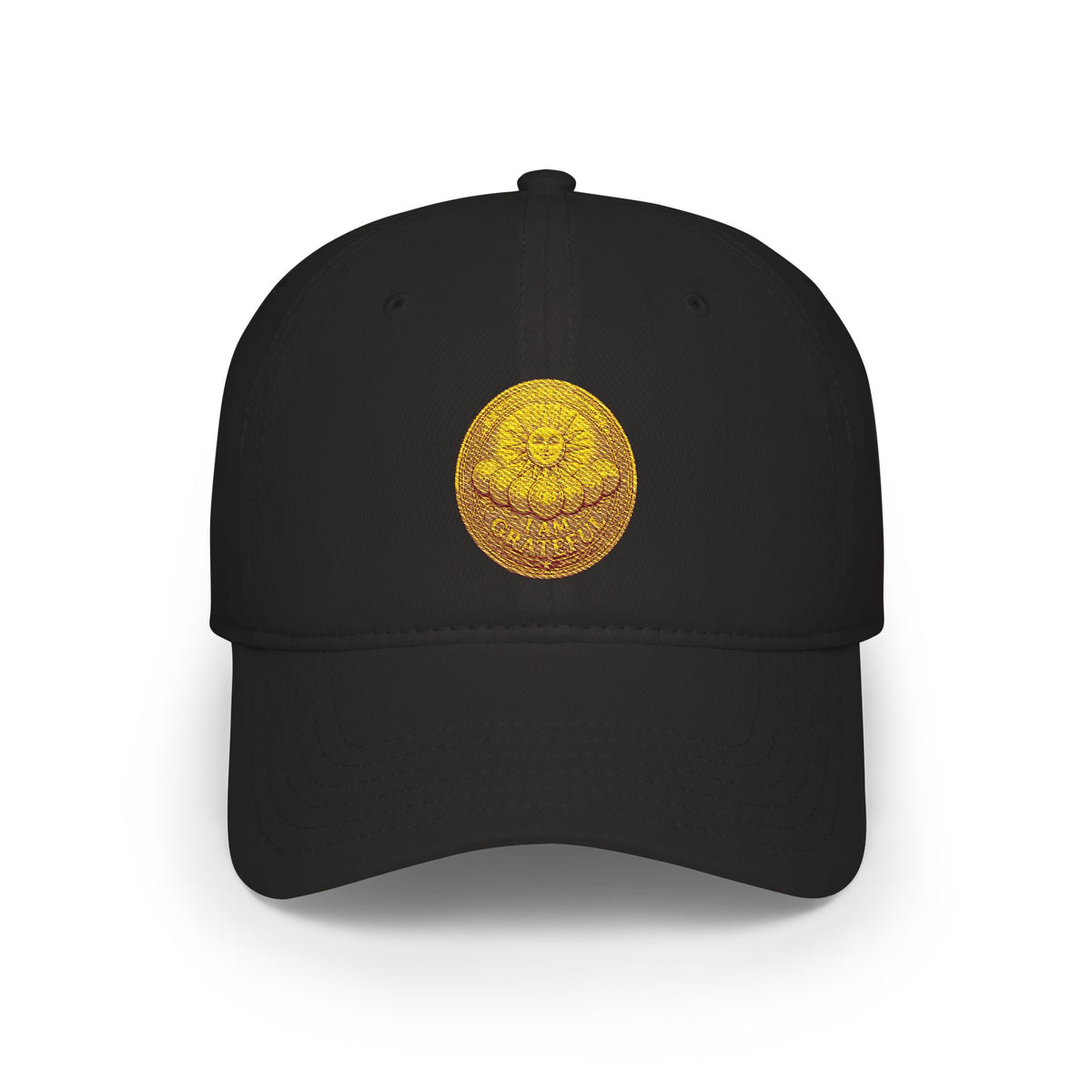 Gold Glitter Tennis Ball Embroidered Cap Golden Abundance Coin