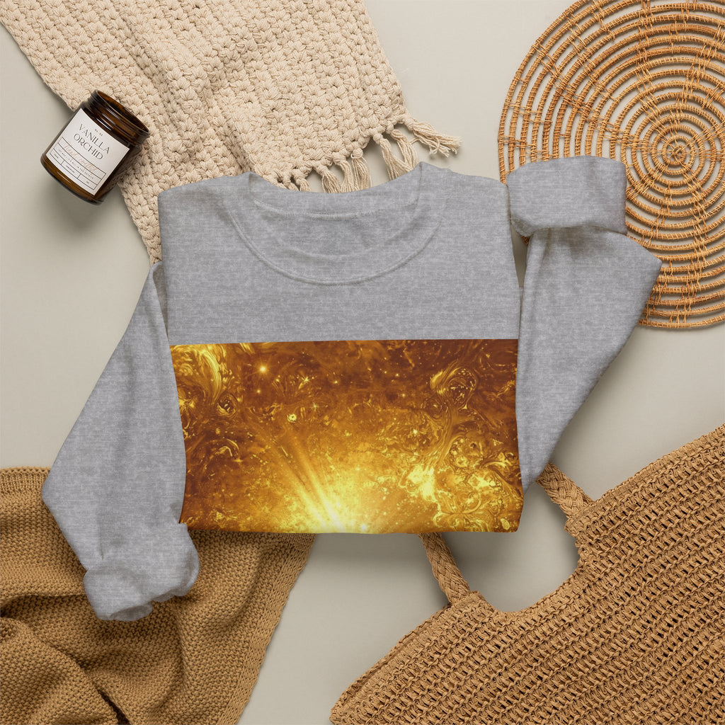 Infinity Symbol Crewneck Sweatshirt — Golden Cosmic Design