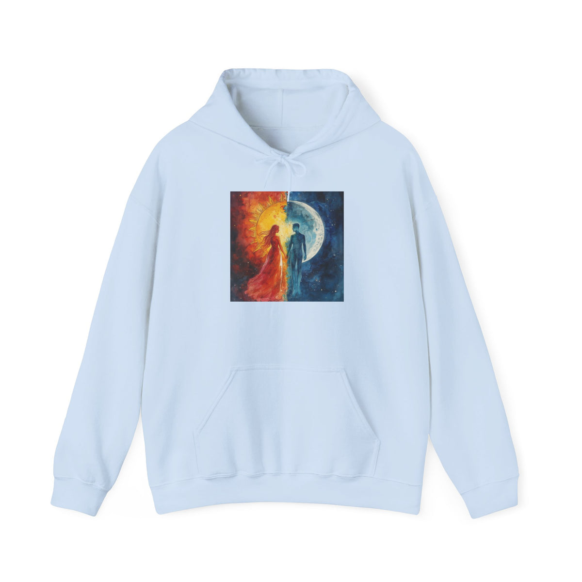 Yin Yang Sun & Moon Hoodie — Cosmic Balance Artistic Pullover