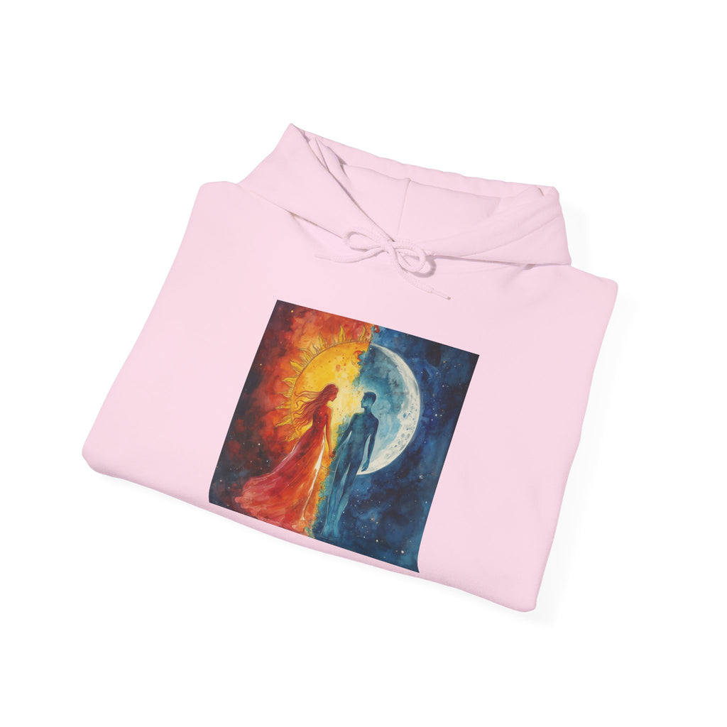Yin Yang Sun & Moon Hoodie — Cosmic Balance Artistic Pullover
