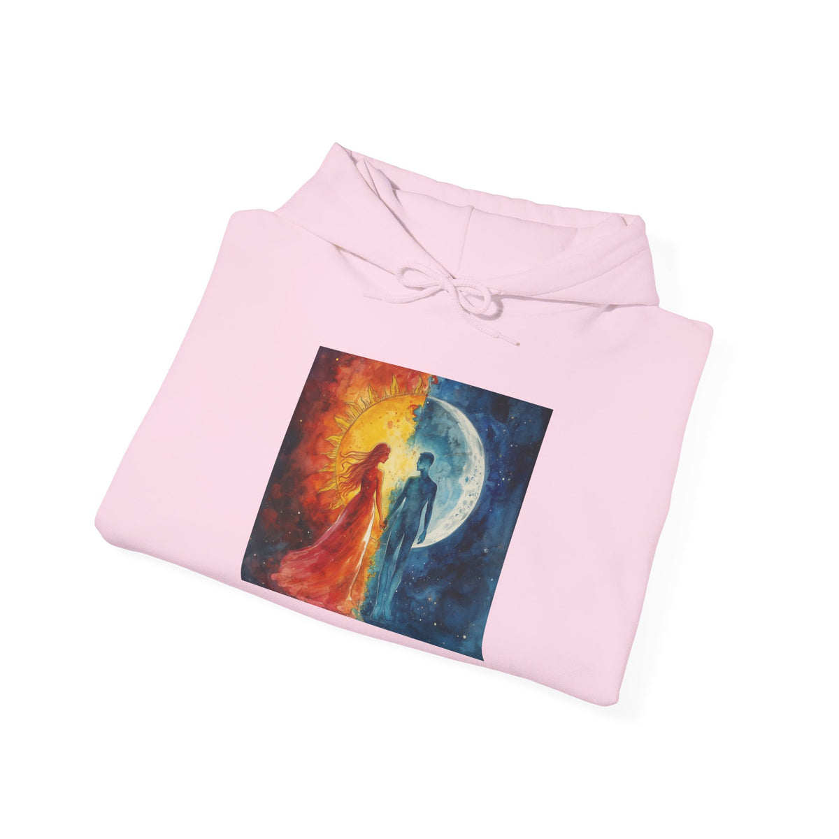 Yin Yang Sun & Moon Hoodie — Cosmic Balance Artistic Pullover