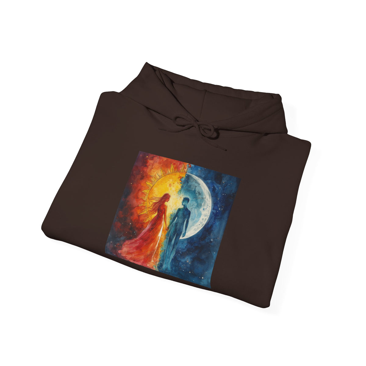 Yin Yang Sun & Moon Hoodie — Cosmic Balance Artistic Pullover