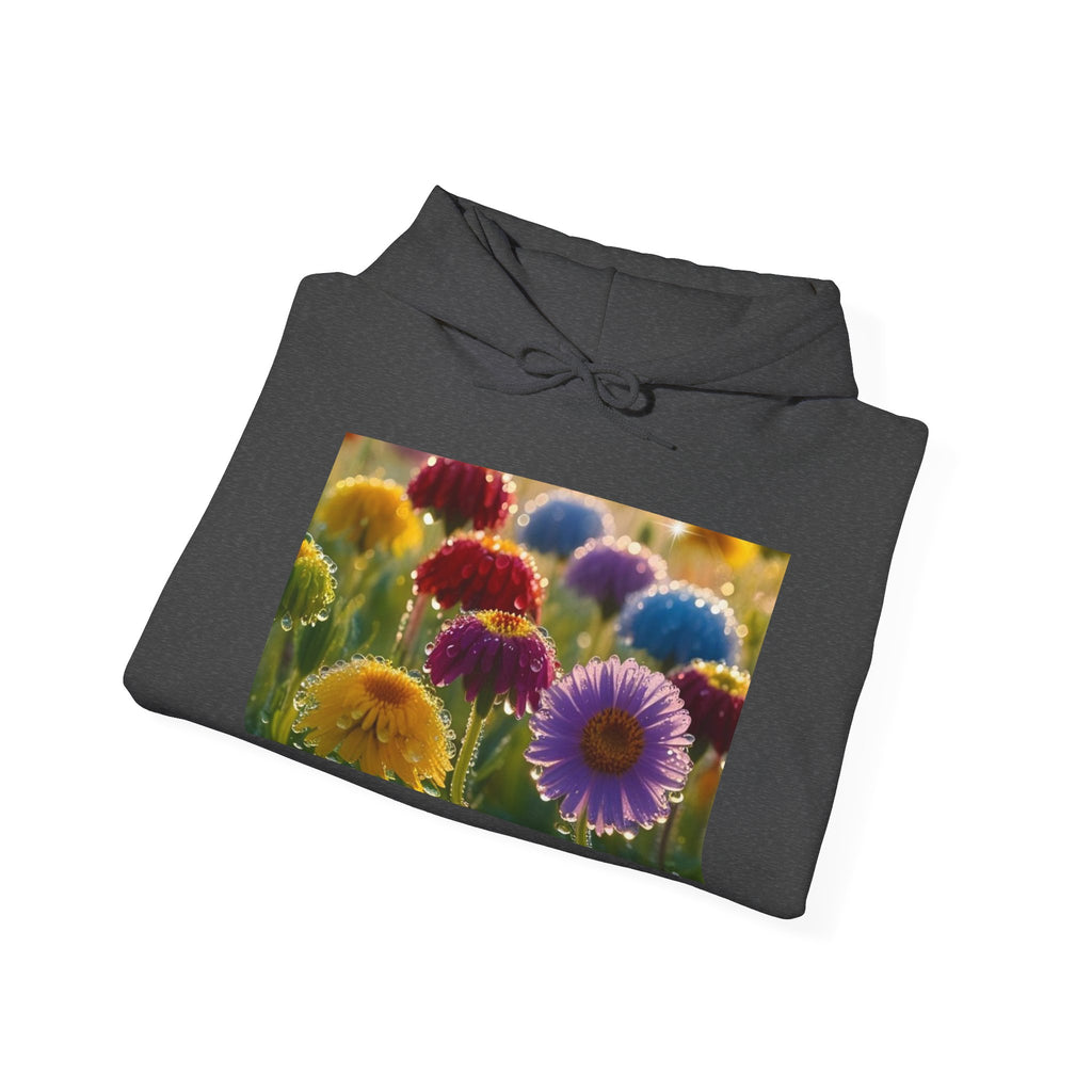 Colorful Paper Daisy Field Hoodie — Vibrant Flower Photo Sweatshirt