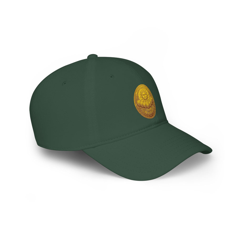 Gold Glitter Tennis Ball Embroidered Cap Golden Abundance Coin