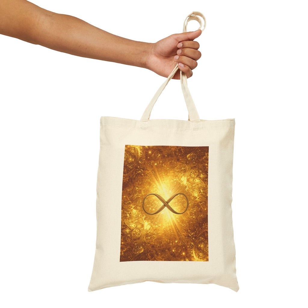 Infinity Symbol Cosmic Canvas Tote — Spiritual Galaxy Cotton Bag