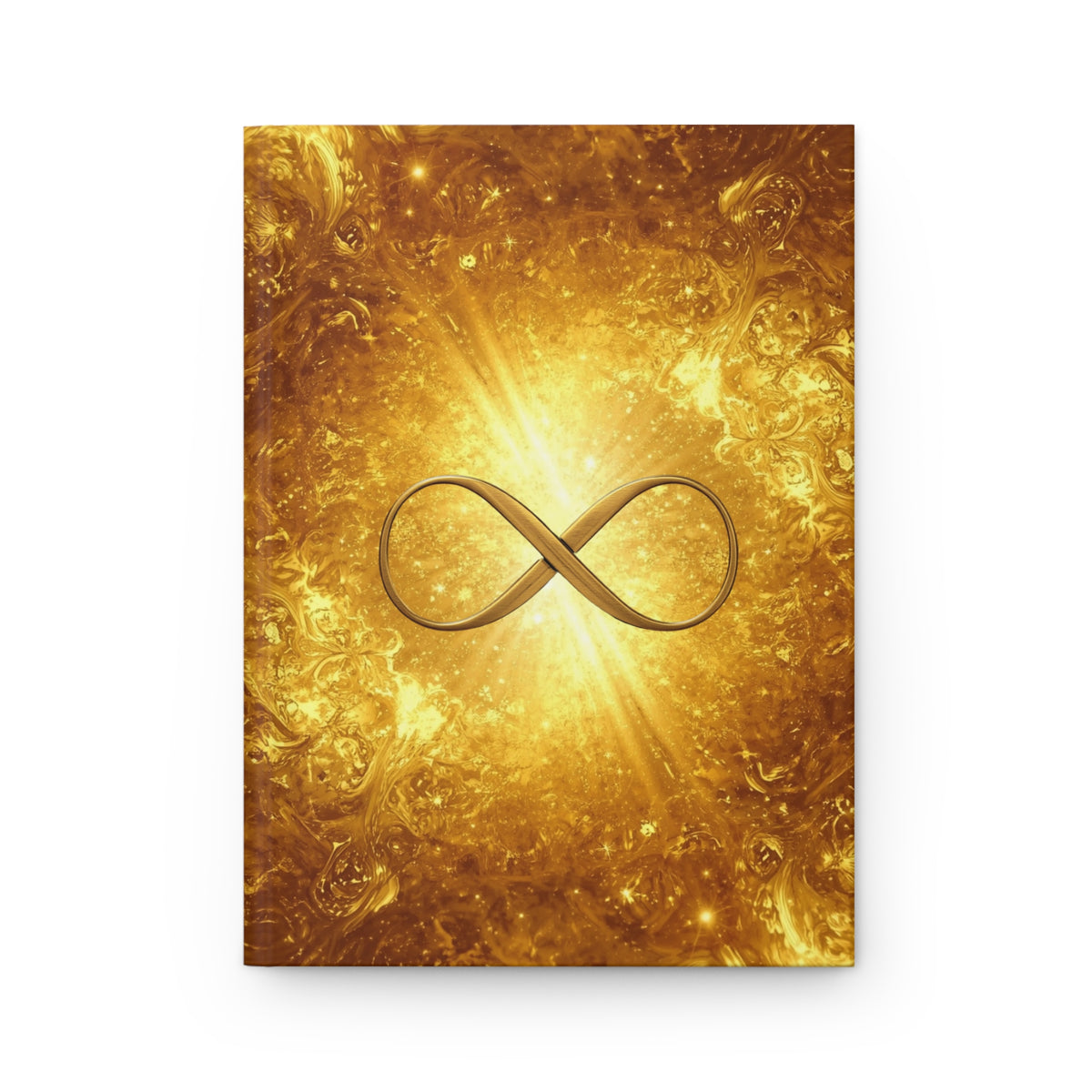 Infinity Symbol Gold Hardcover Journal — Lined Notebook for Spiritual Reflection & Gratitude