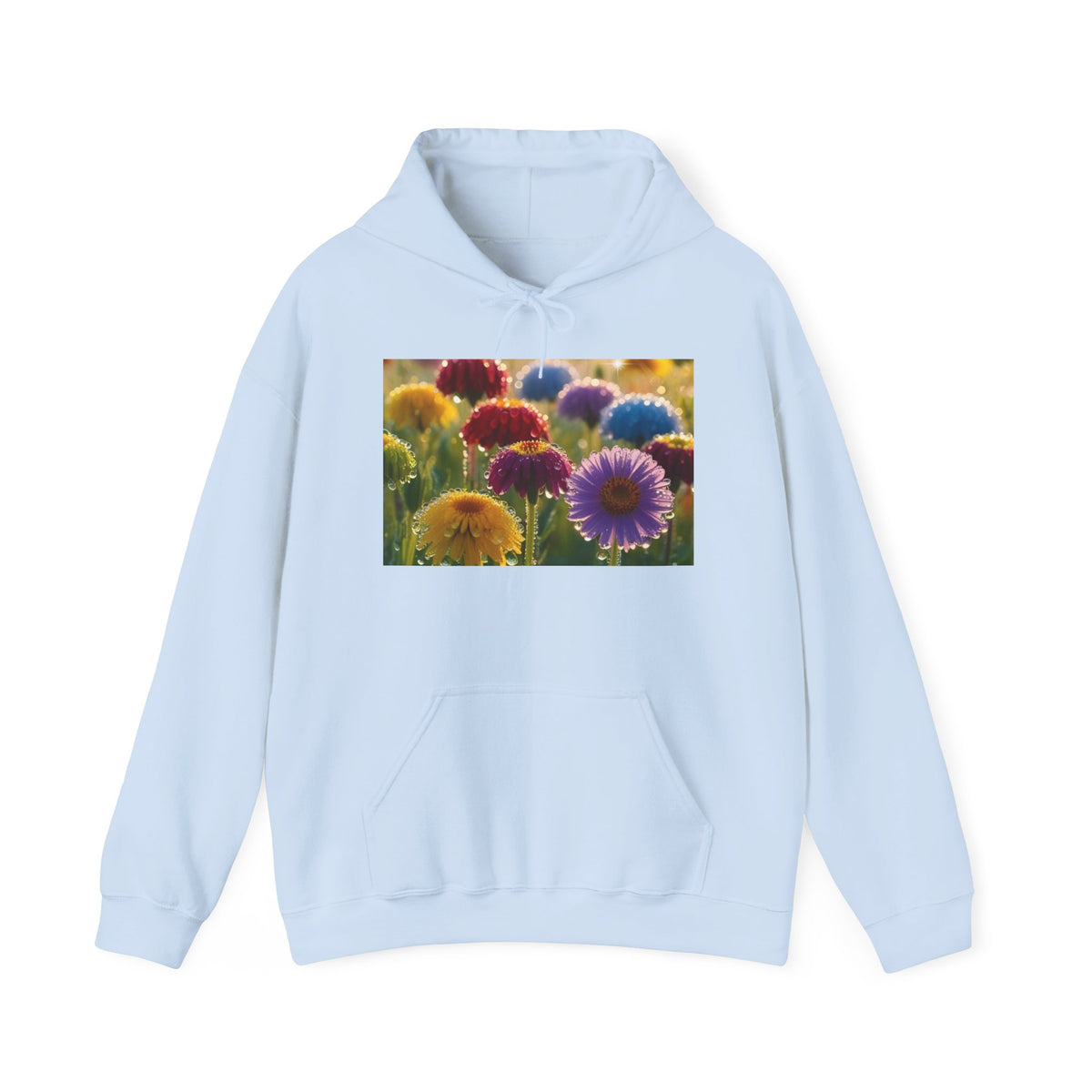 Colorful Paper Daisy Field Hoodie — Vibrant Flower Photo Sweatshirt