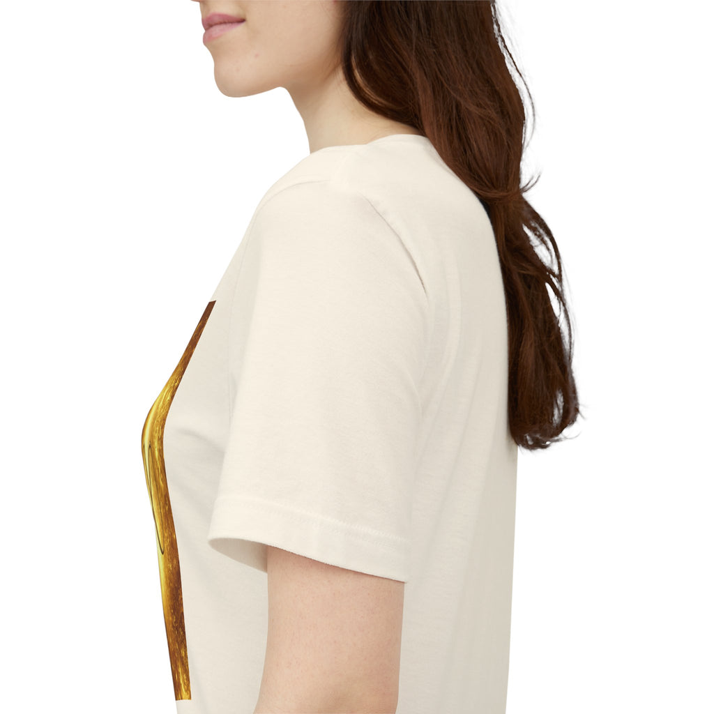 Infinity Symbol Cosmic Tee — Golden Spiritual Graphic T-Shirt