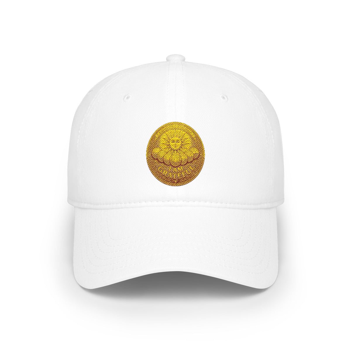 Gold Glitter Tennis Ball Embroidered Cap Golden Abundance Coin