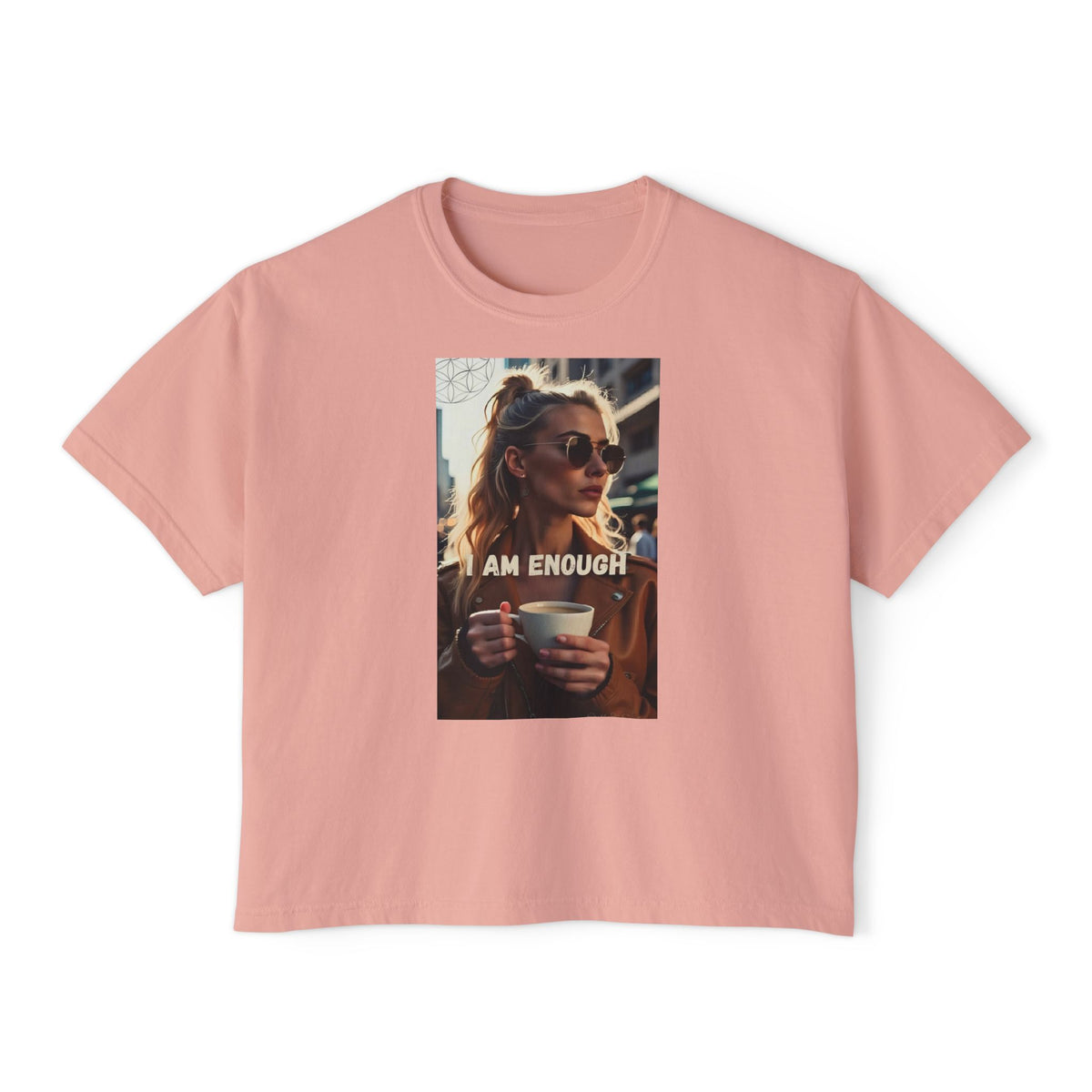 I Am Enough Boxy Tee — Women’s Empowerment Graphic T‑Shirt
