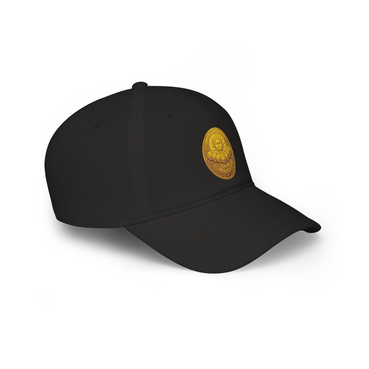 Gold Glitter Tennis Ball Embroidered Cap Golden Abundance Coin
