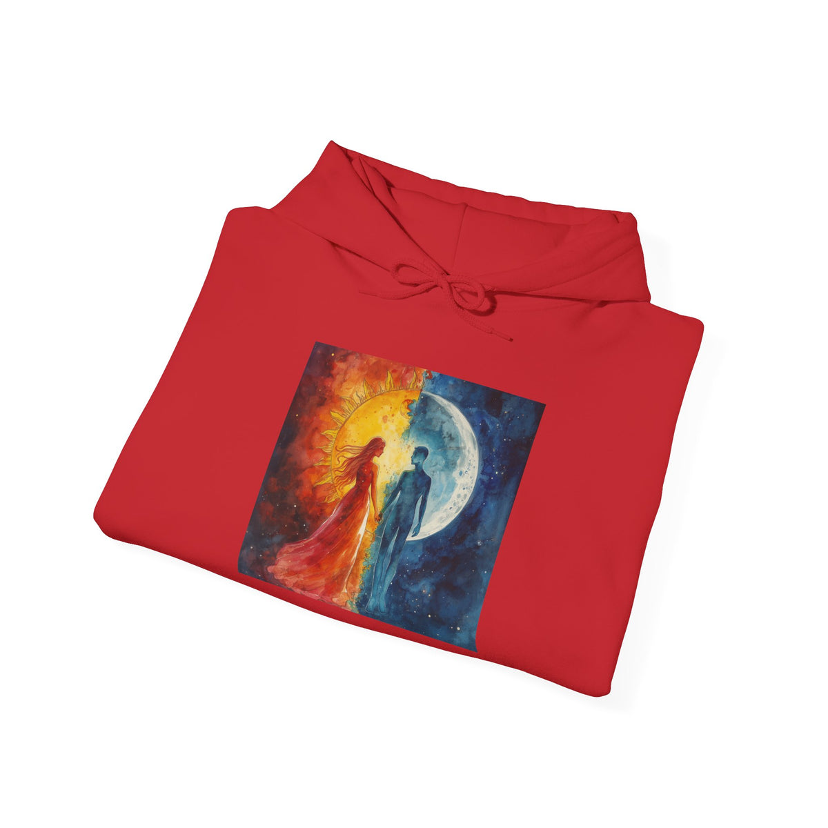 Yin Yang Sun & Moon Hoodie — Cosmic Balance Artistic Pullover