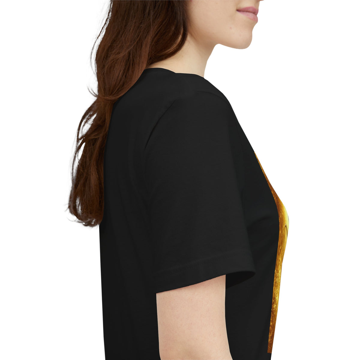Infinity Symbol Cosmic Tee — Golden Spiritual Graphic T-Shirt